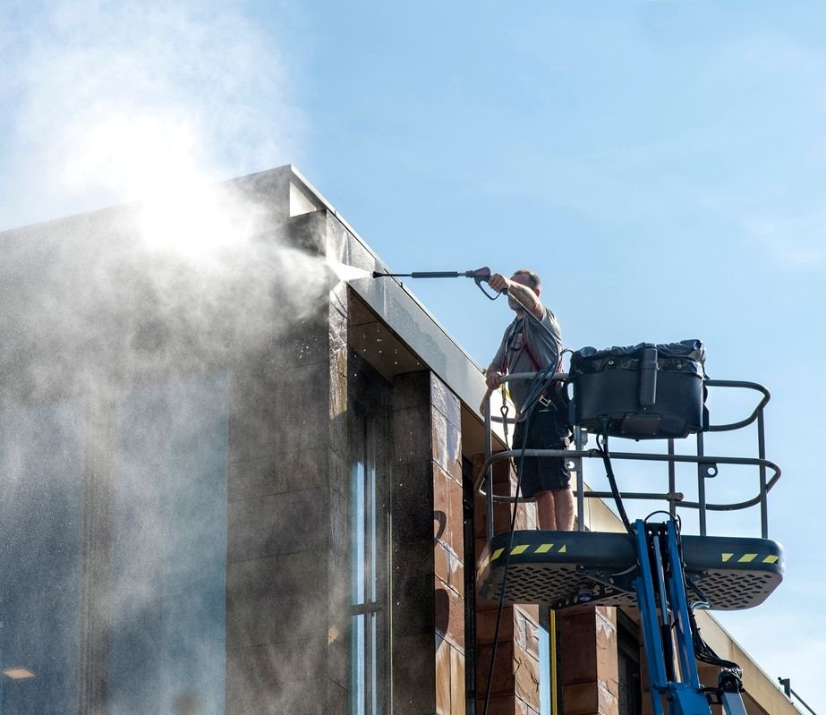 facade cleaning with power washing NYC